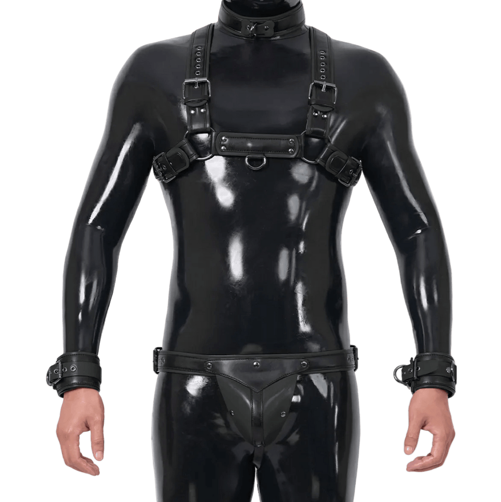 Furrjoi Harness, Cuff, Collar, Lead Underwear Bundle Black - The Pup Play Hub