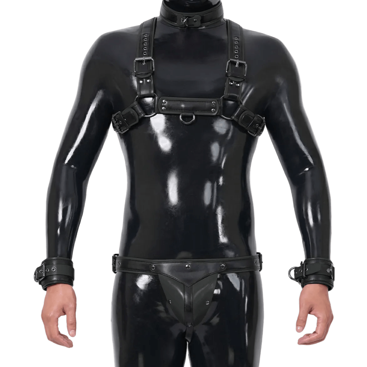 Furrjoi Harness, Cuff, Collar, Lead Underwear Bundle Black - The Pup Play Hub