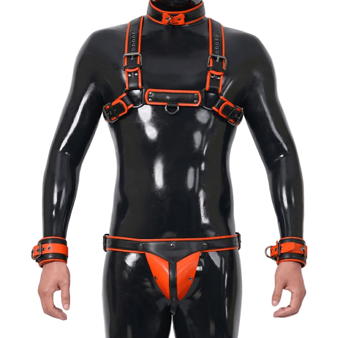 Furrjoi Harness, Cuff, Collar, Lead Underwear Bundle Orange - The Pup Play Hub