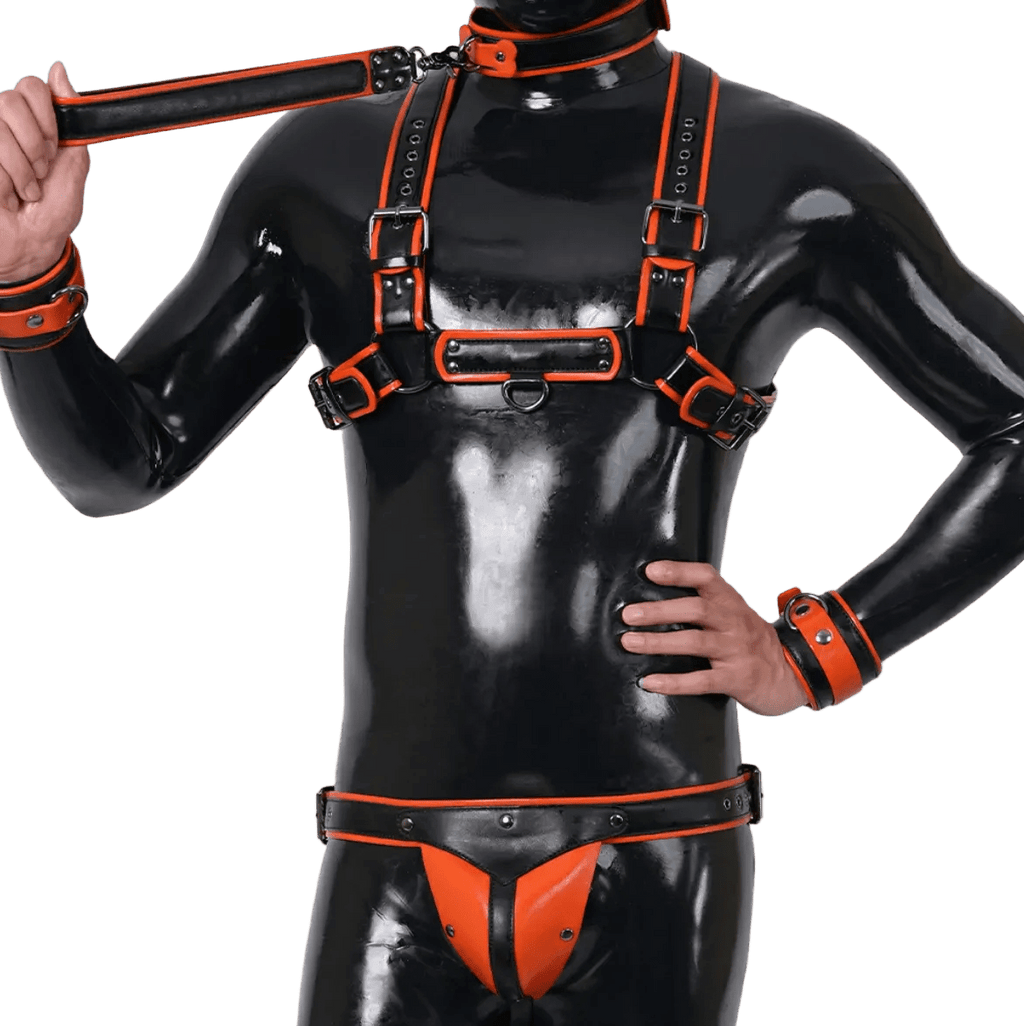 Furrjoi Harness, Cuff, Collar, Lead Underwear Bundle Orange - The Pup Play Hub