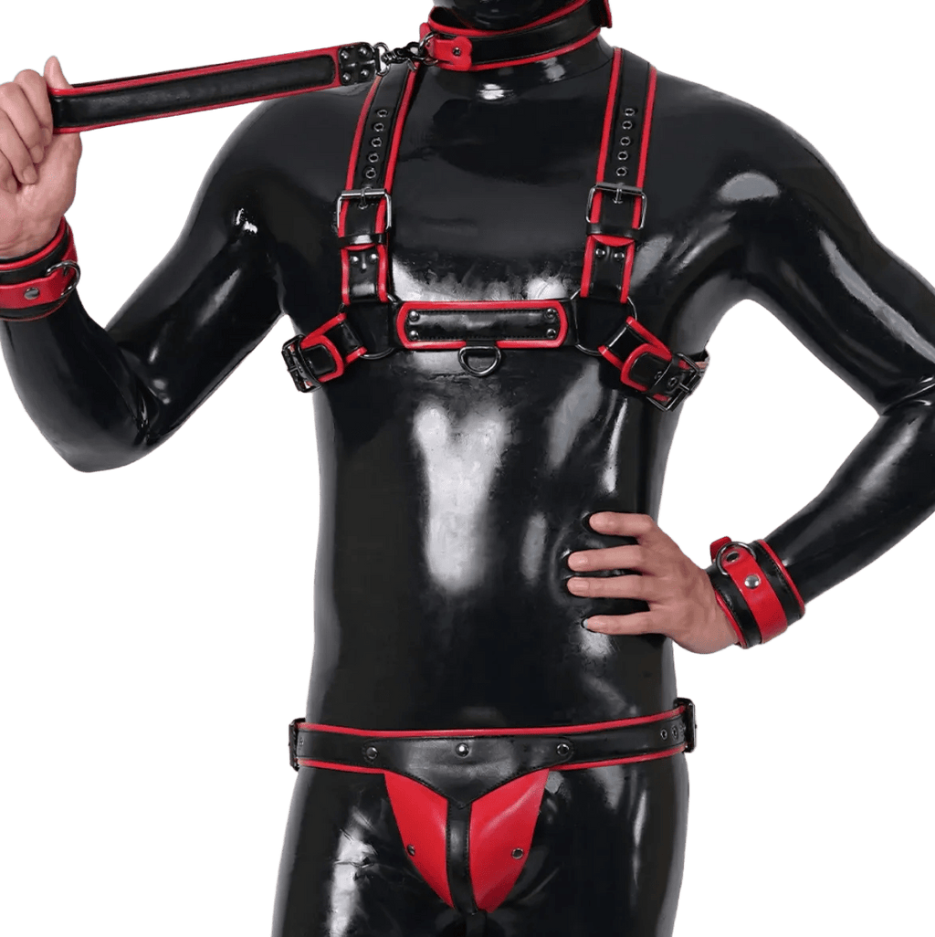 Furrjoi Harness, Cuff, Collar, Lead Underwear Bundle Red - The Pup Play Hub