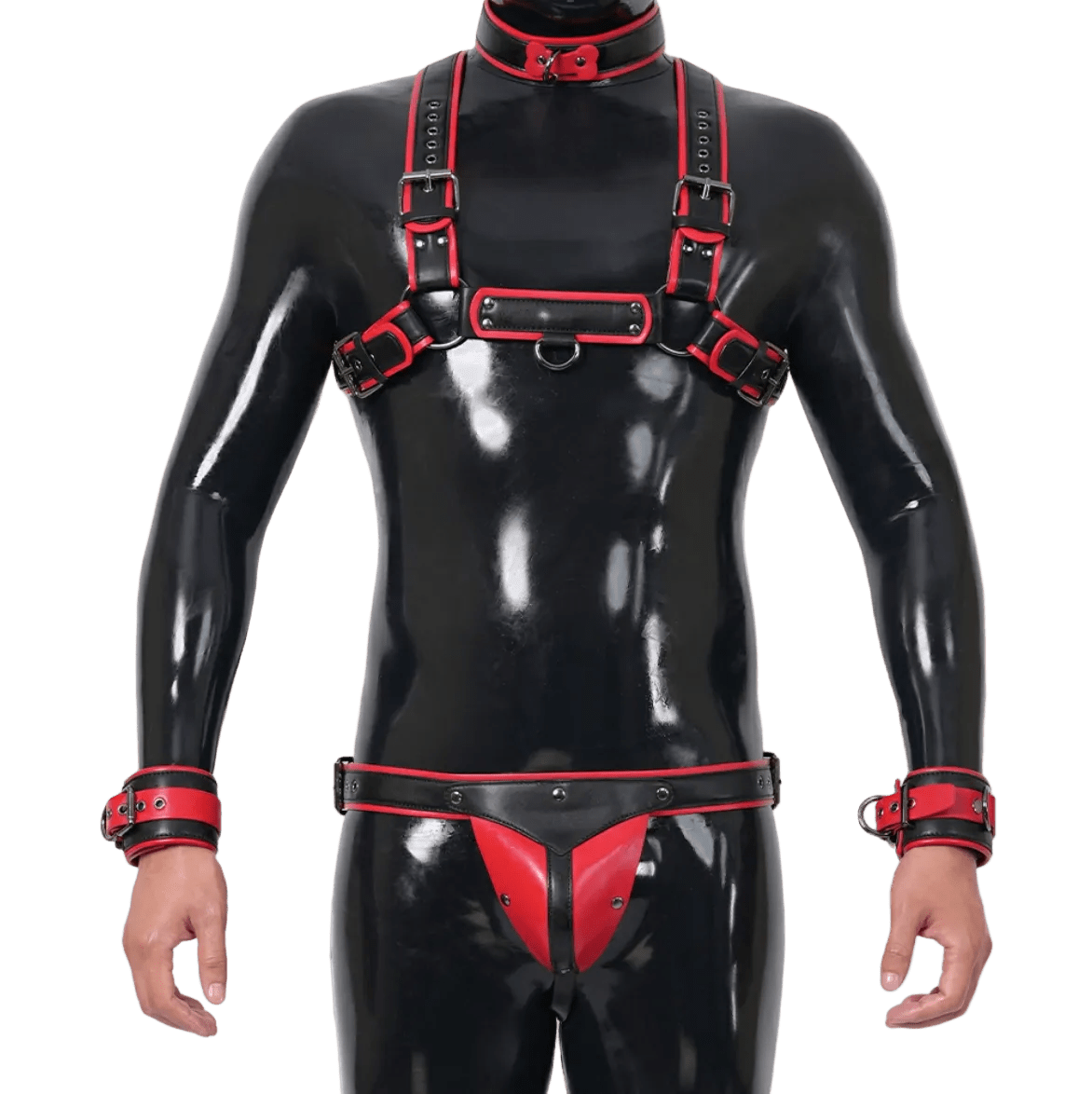 Furrjoi Harness, Cuff, Collar, Lead Underwear Bundle Red - The Pup Play Hub