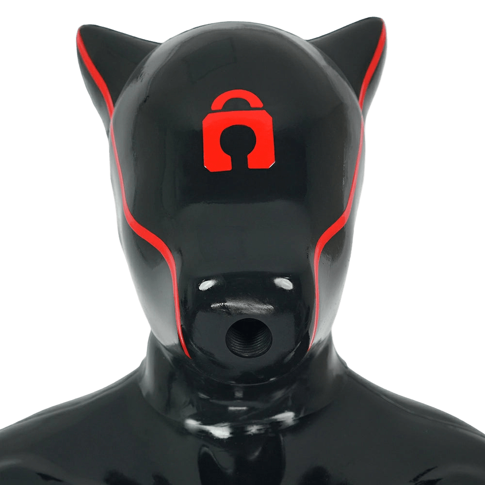 Furrjoi Padlock Drone Hood Red - The Pup Play Hub