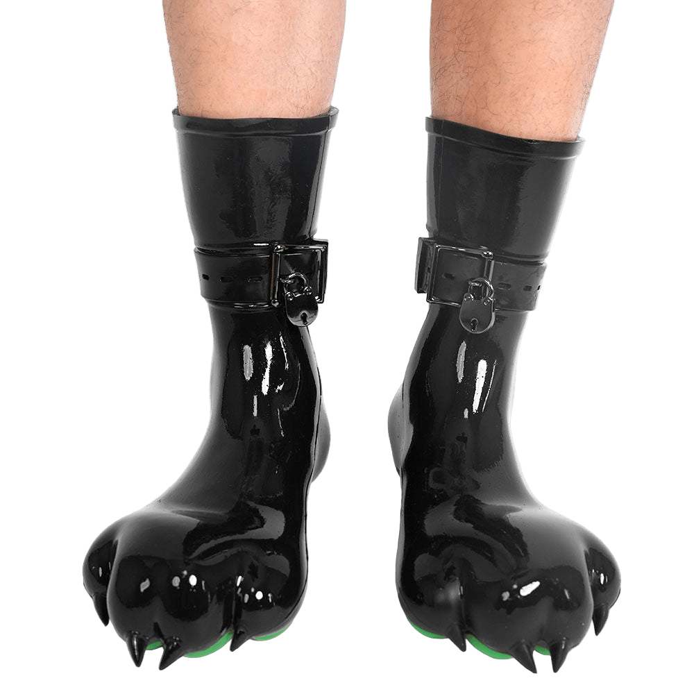 Furrjoi Silicone Canine Paw feet with Bindings Green - The Pup Play Hub