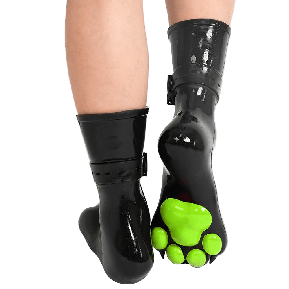 Furrjoi Silicone Canine Paw feet with Bindings Lime Green - The Pup Play Hub
