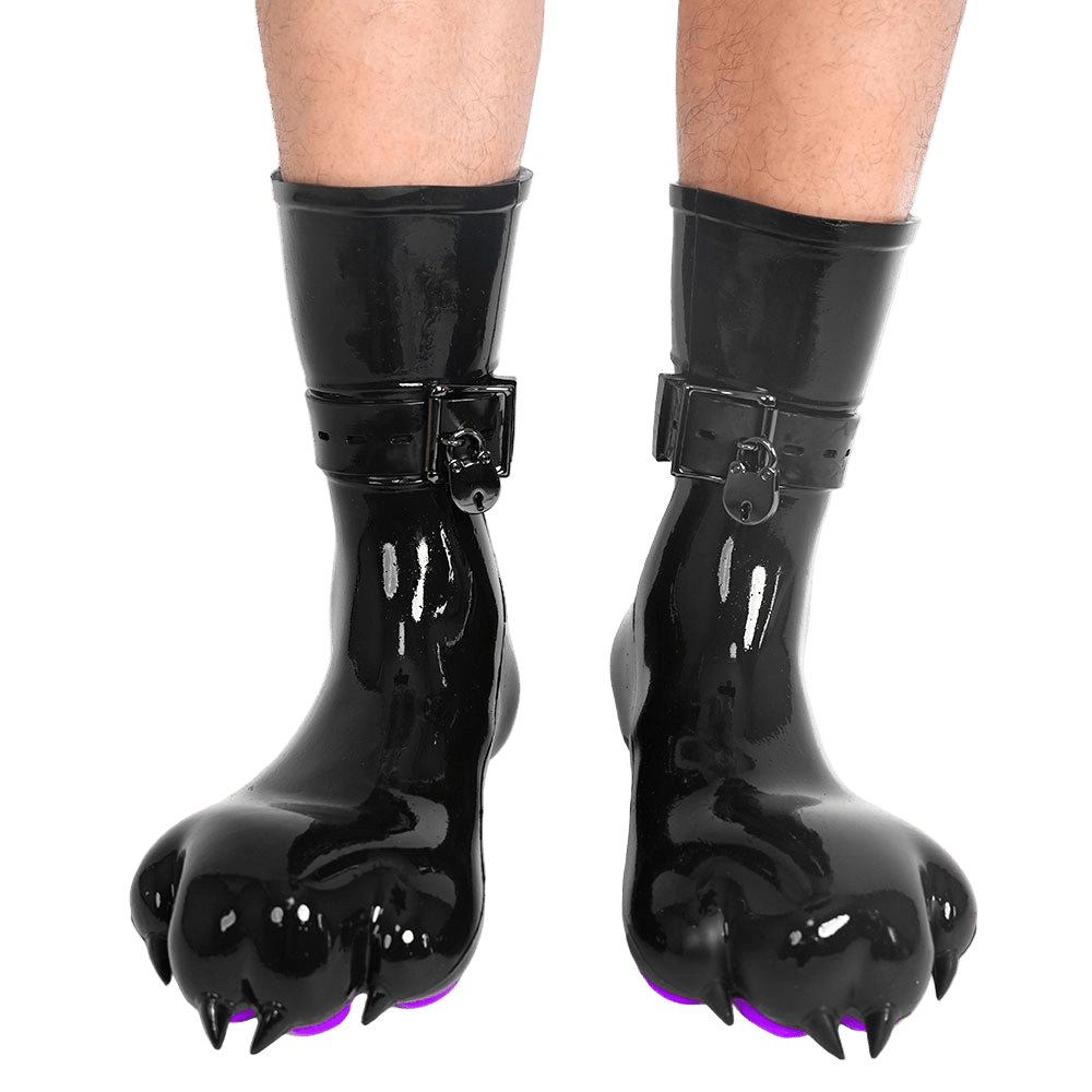 Furrjoi Silicone Canine Paw feet with Bindings Purple - The Pup Play Hub