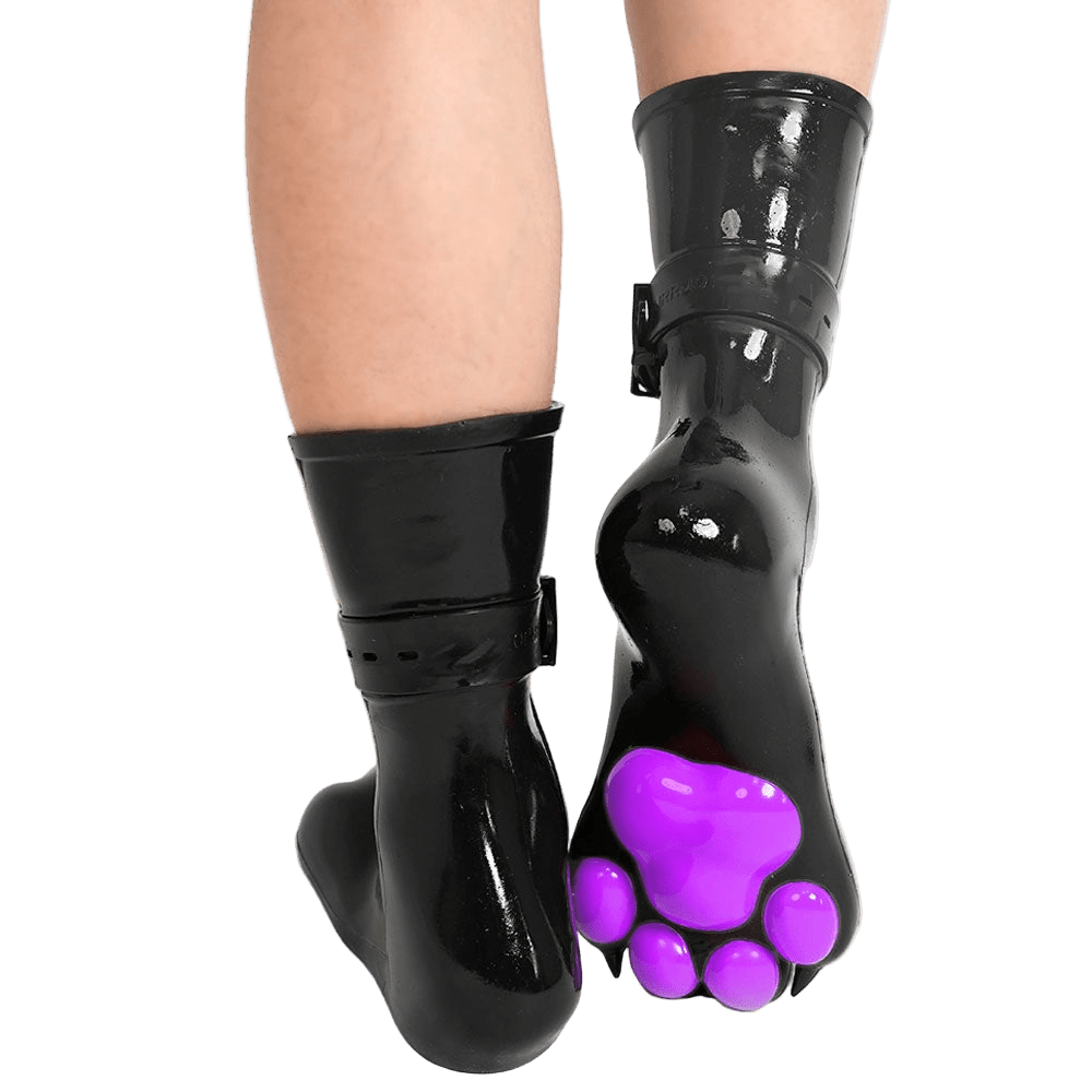 Furrjoi Silicone Canine Paw feet with Bindings Purple - The Pup Play Hub