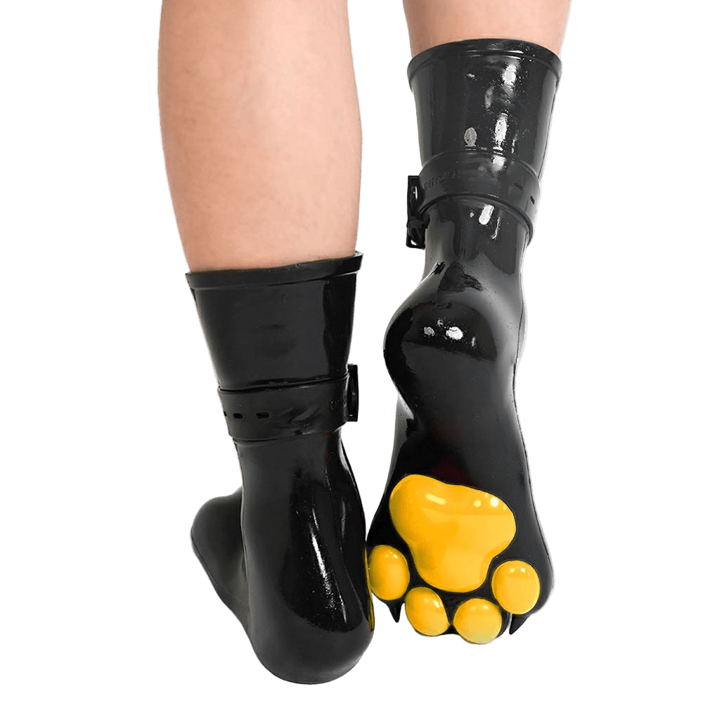 Furrjoi Silicone Canine Paw feet with Bindings Yellow - The Pup Play Hub