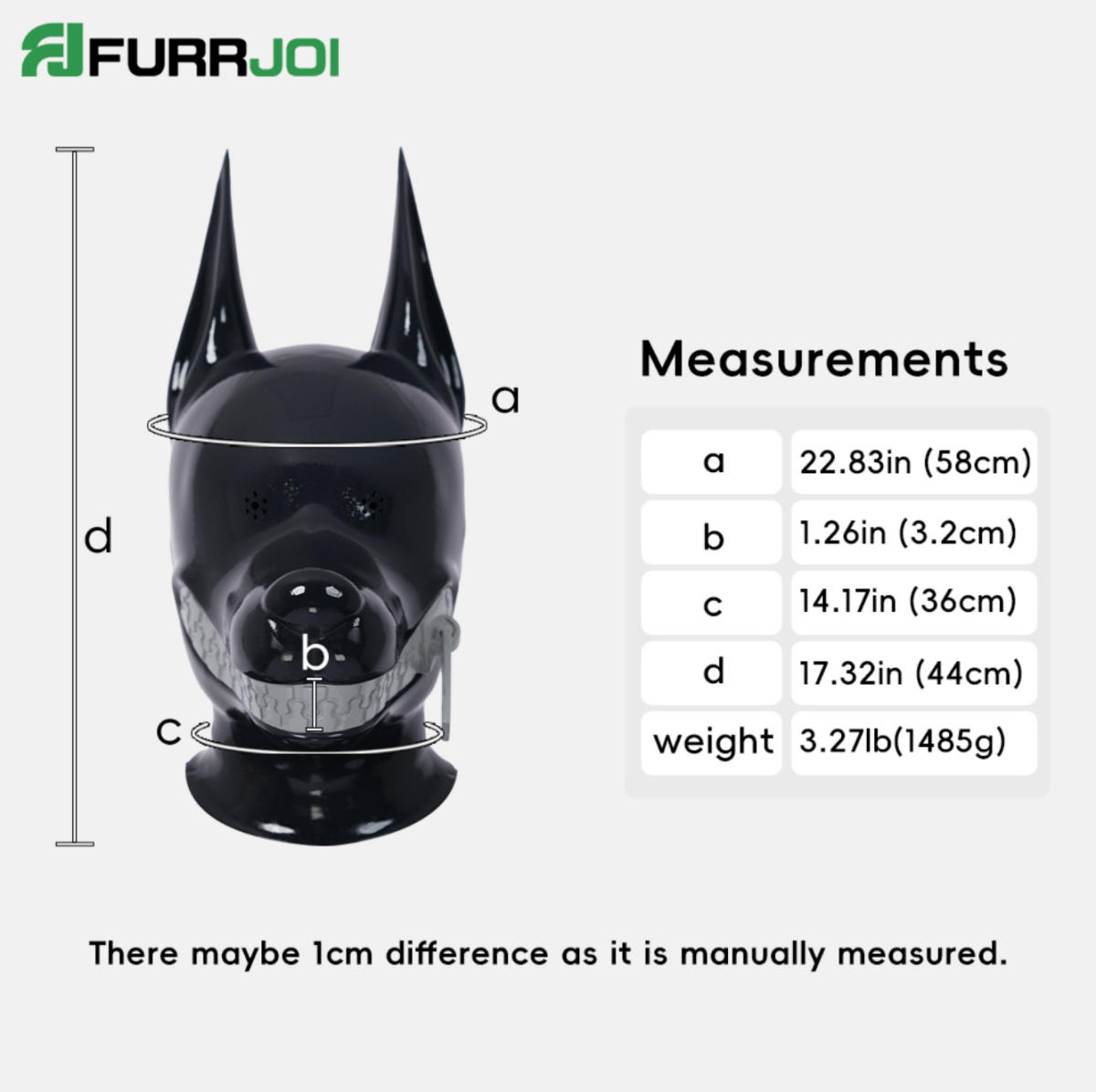 Furrjoi Zipper Dog Hood Black Perforated Eyes - The Pup Play Hub