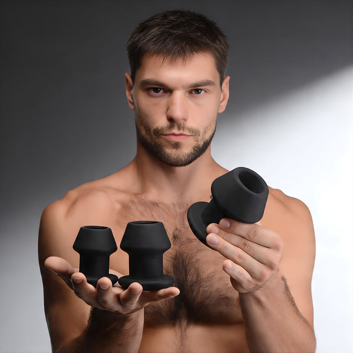 Gape-Grommets 3 Piece Hollow Silicone Anal Dilator Set