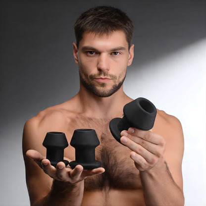 Gape-Grommets 3 Piece Hollow Silicone Anal Dilator Set