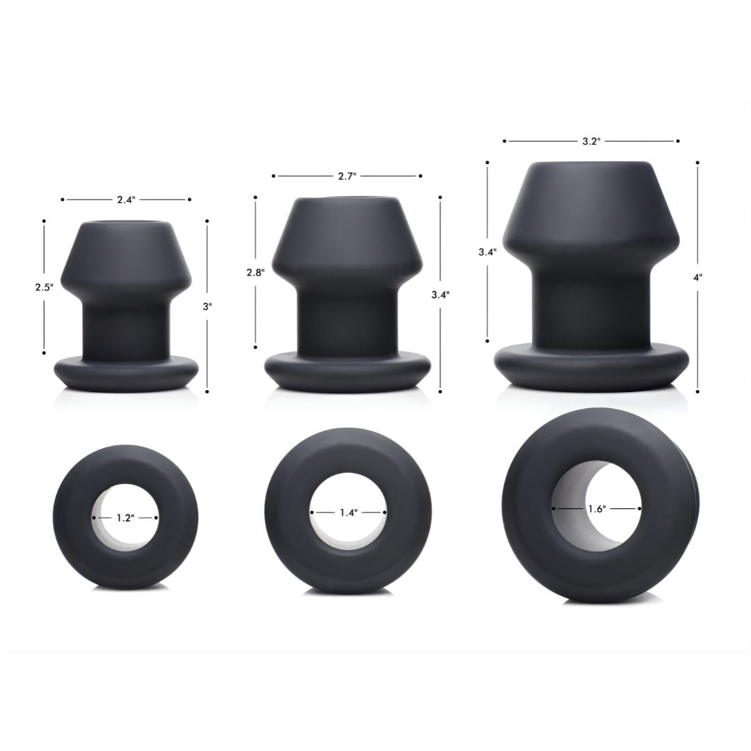Gape-Grommets 3 Piece Hollow Silicone Anal Dilator Set