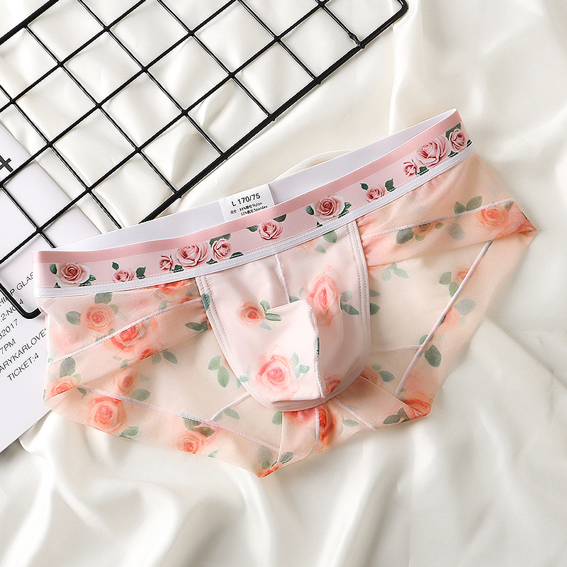 4 Pack Men’s Flower Print Pouch Briefs