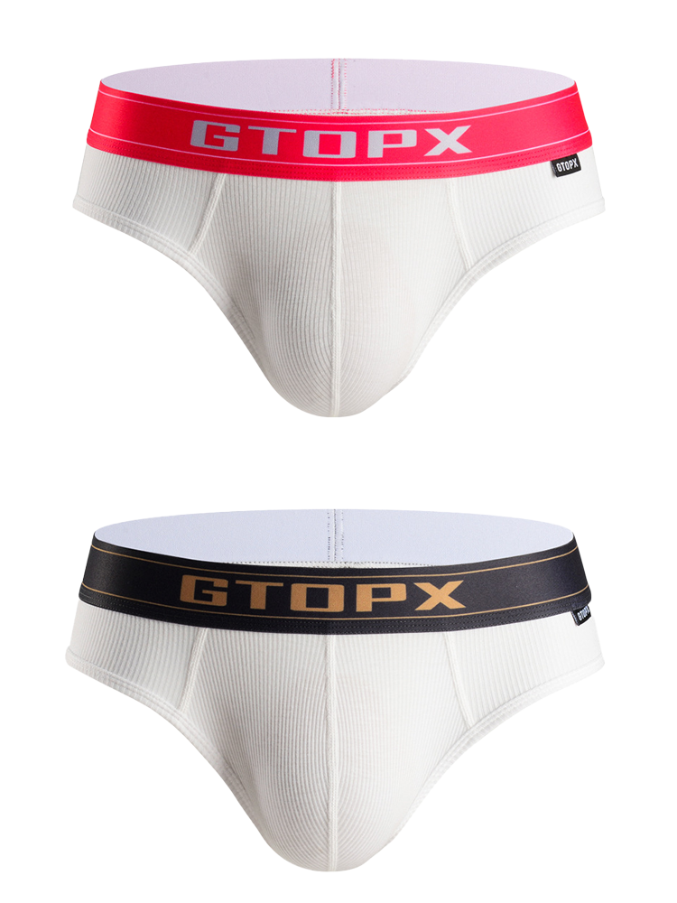 Men's Threaded Fabric U Convex Low-Rise Briefs