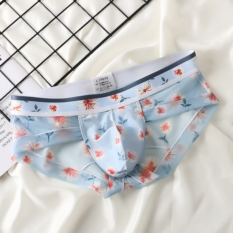 4 Pack Men’s Flower Print Pouch Briefs