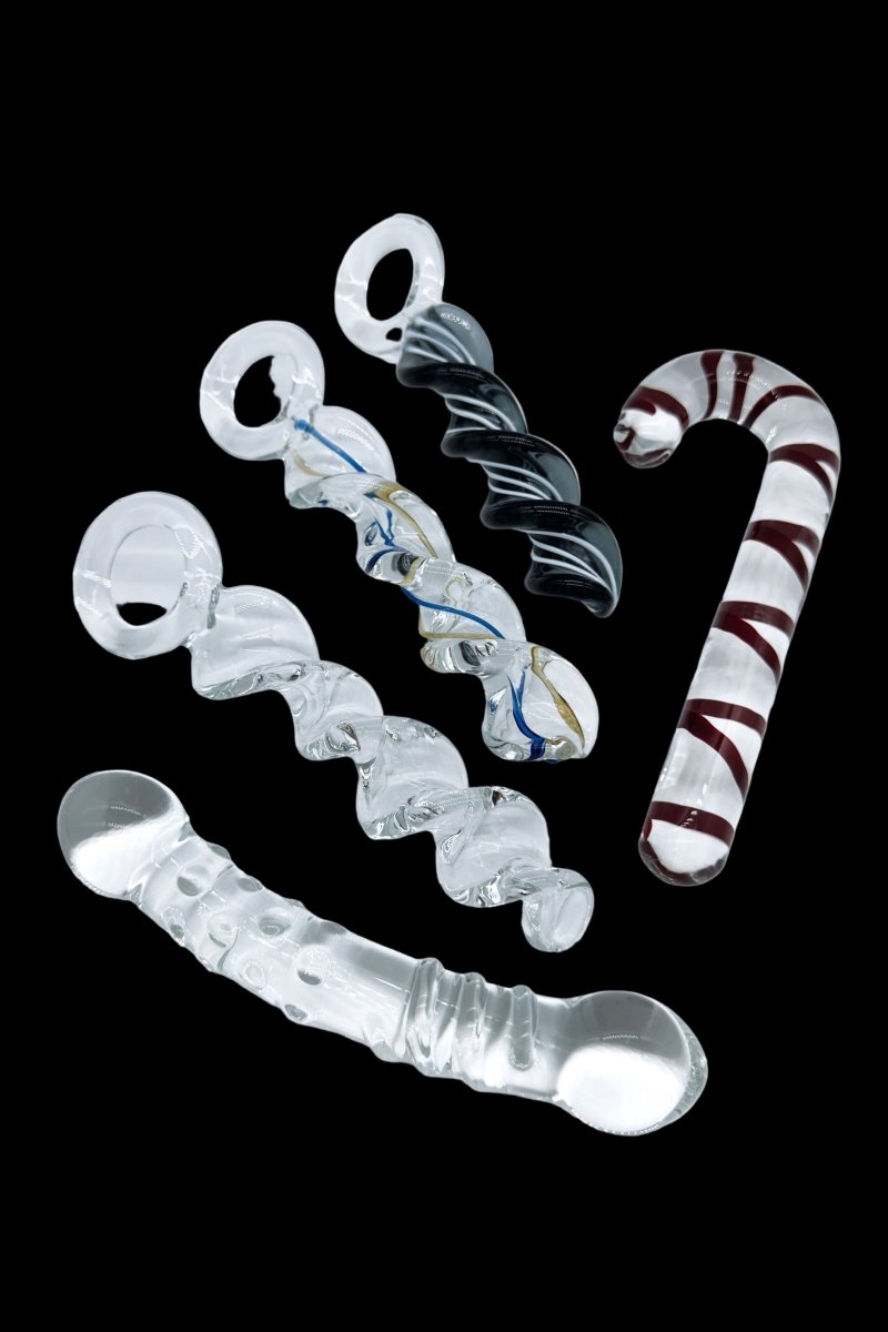 Glass Double Ended Textured Dildo - The Pup Play Hub