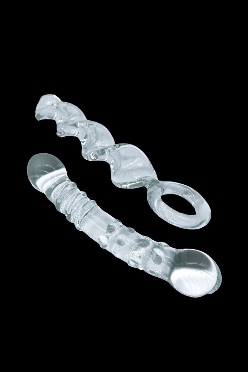 Glass Double Ended Textured Dildo - The Pup Play Hub