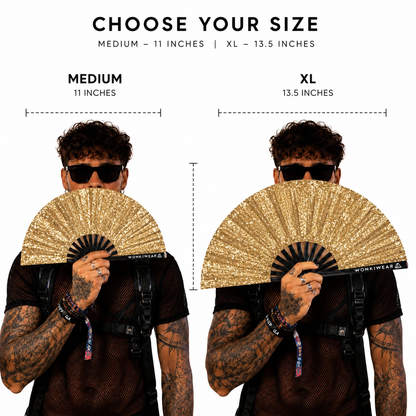 Gold Glitter Fan + Leg Holster Bundle