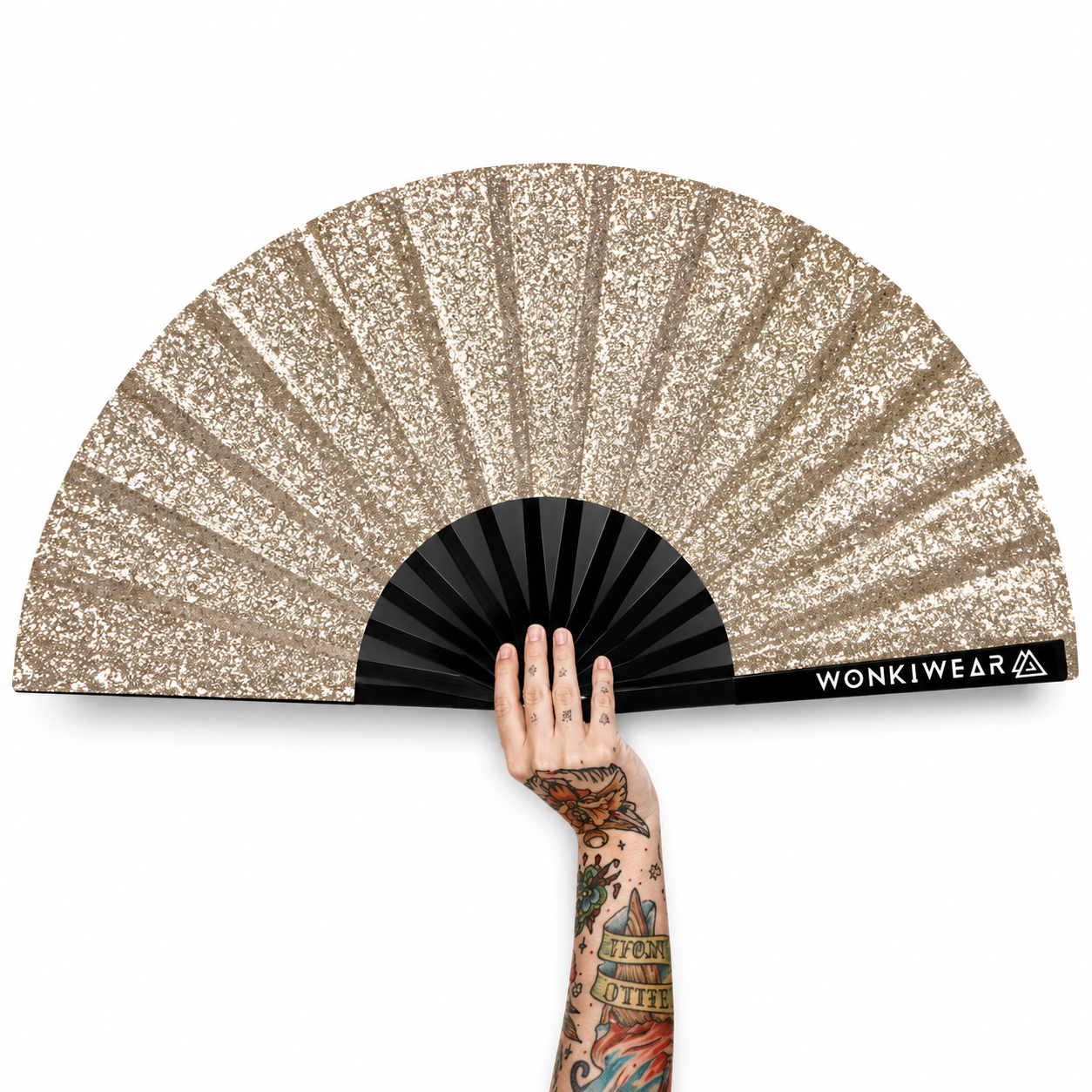 Gold Glitter Fan + Leg Holster Bundle