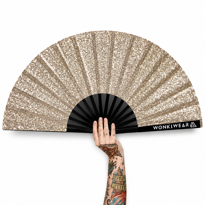 Gold Glitter Fan + Leg Holster Bundle