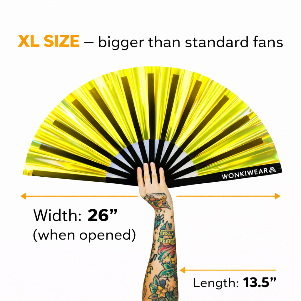 Golden Goddess Iridescent XL Festival Fan