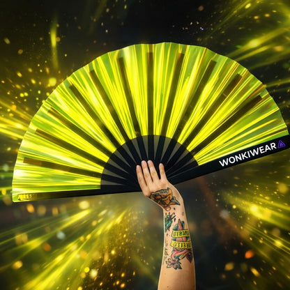 Golden Goddess Iridescent XL Festival Fan