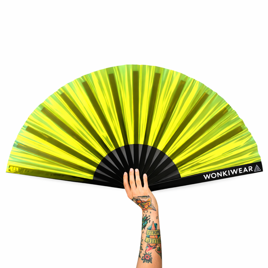 Golden Goddess Iridescent XL Festival Fan