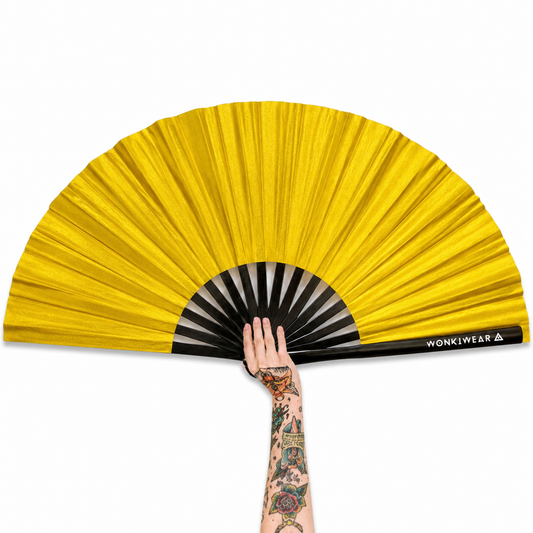 Gold Shimmer Metallic XL Festival Fan