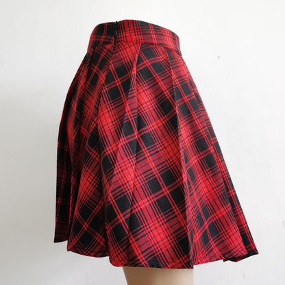 Goth Plaid Pleated Skirt