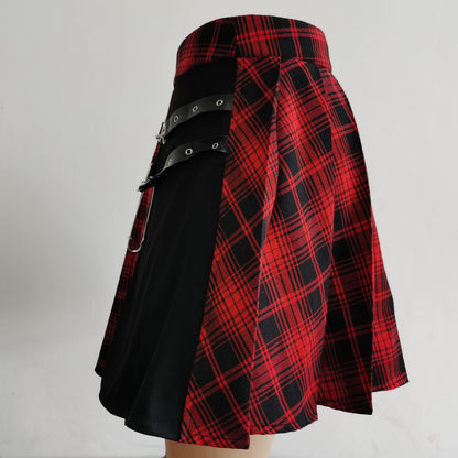 Goth Plaid Pleated Skirt