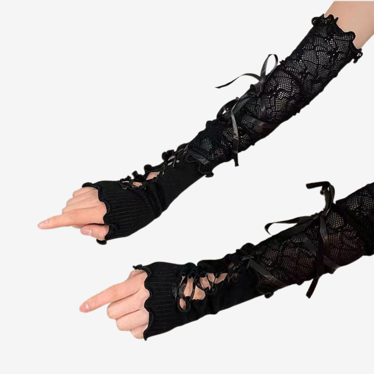 Lolita Lace-Up Gloves