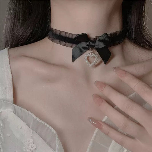 Gothic Bow Lace Femboy Choker