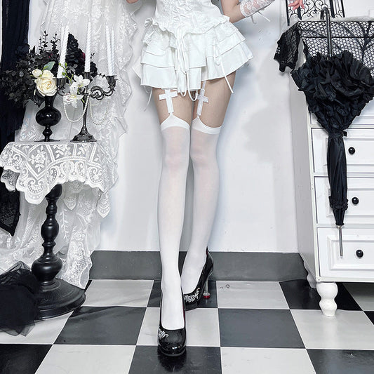 Gothic Cross Thigh High Stockings