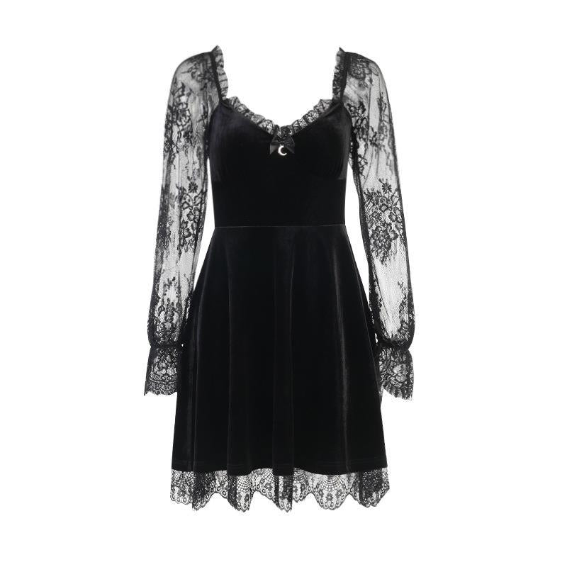 Gothic Lace Ruffle Dress