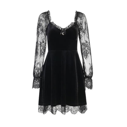 Gothic Lace Ruffle Dress
