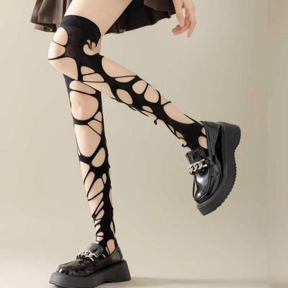 Gothic Punk Ripped Fishnet