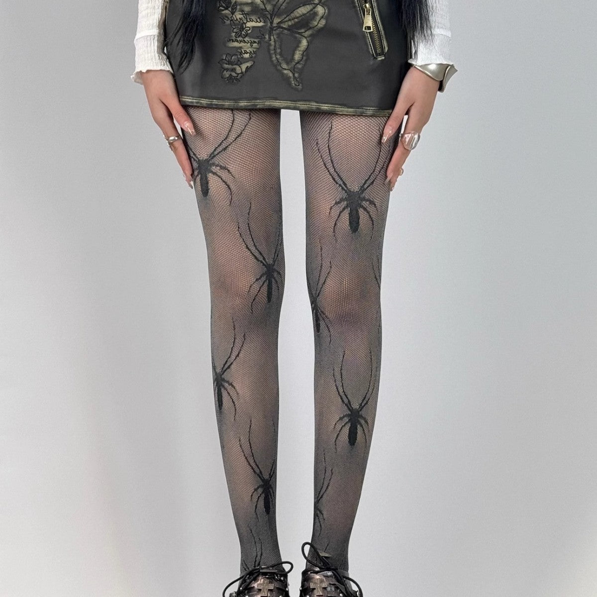 Gothic Spider Mesh Pantyhose