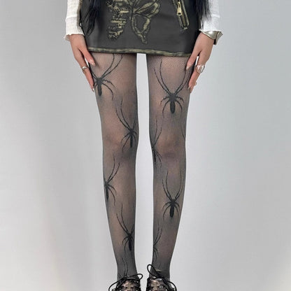 Gothic Spider Mesh Pantyhose