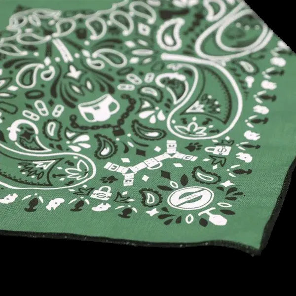 Mr.S Leather Zipper Pocket Neck Hanky - Green