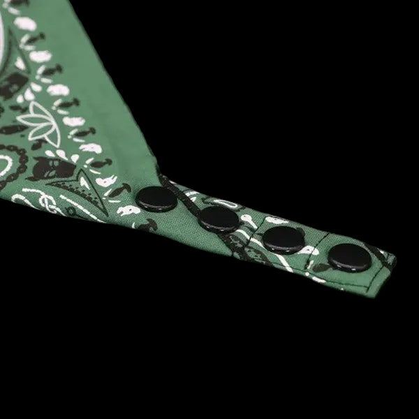 Mr.S Leather Zipper Pocket Neck Hanky - Green