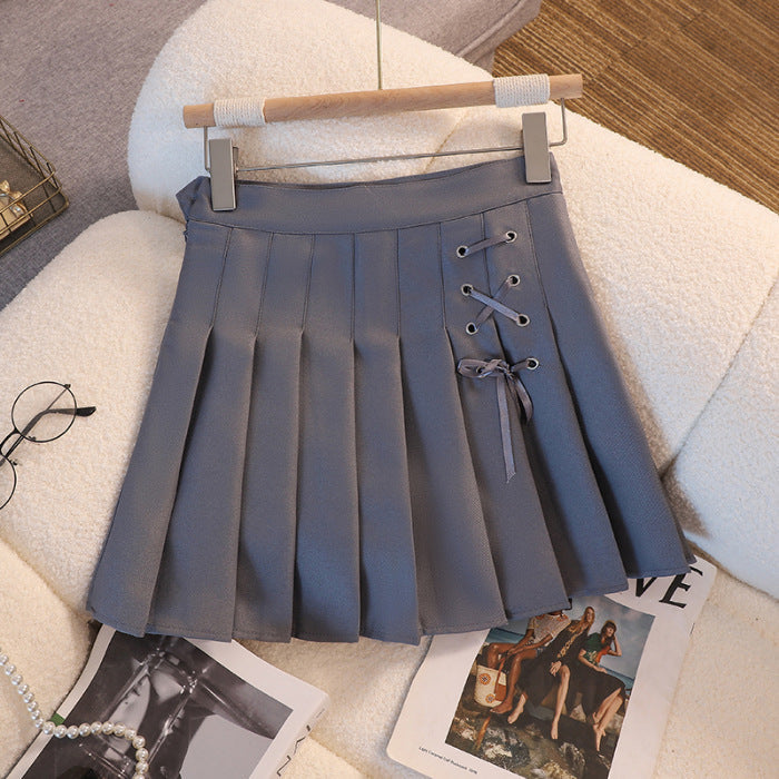 Bowknot Lace Pleated Skirt
