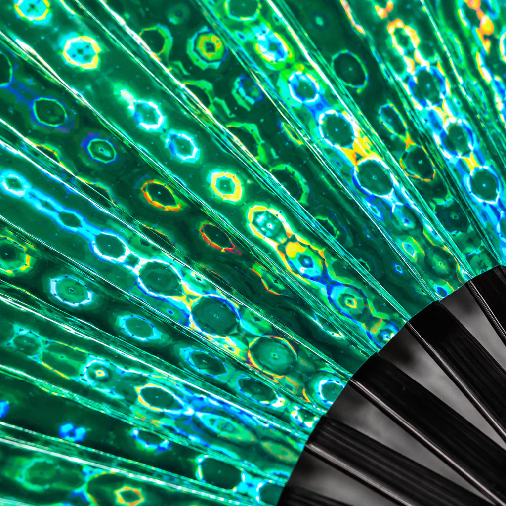Green Holographic XL Festival Fan
