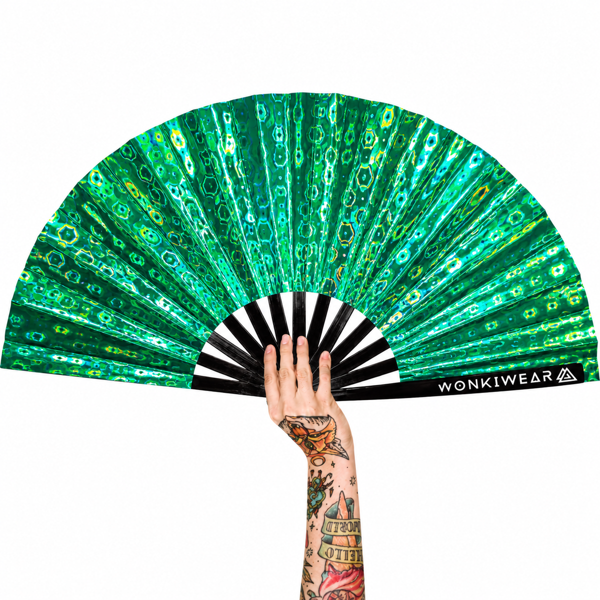 Green Holographic XL Festival Fan