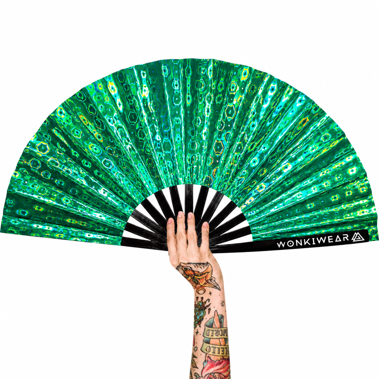 Green Holographic XL Festival Fan