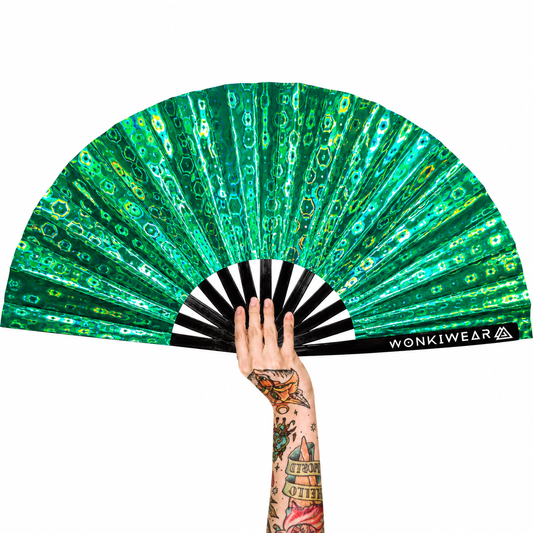 Green Holographic XL Festival Fan