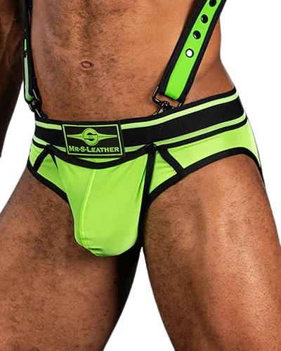 Mr.S Leather Bold Colour All-Access Brief Lime
