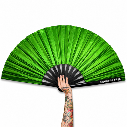 Green Shimmer Metallic XL Festival Fan