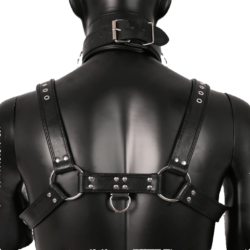 Harness, Cuff, Collar Bundle Black - The Pup Play Hub