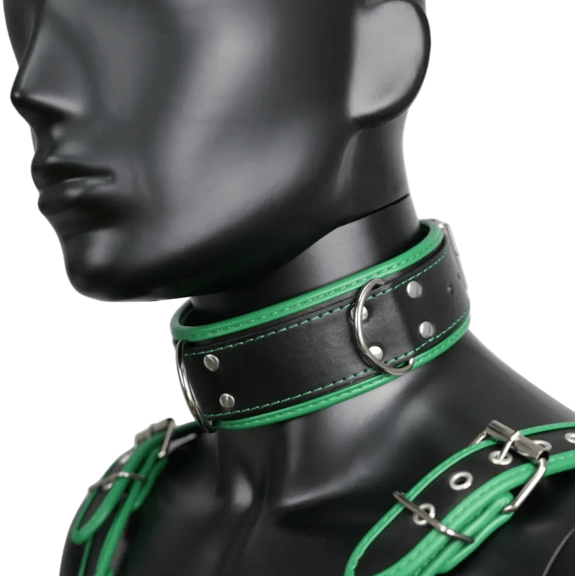 Harness, Cuff, Collar Bundle Green - The Pup Play Hub