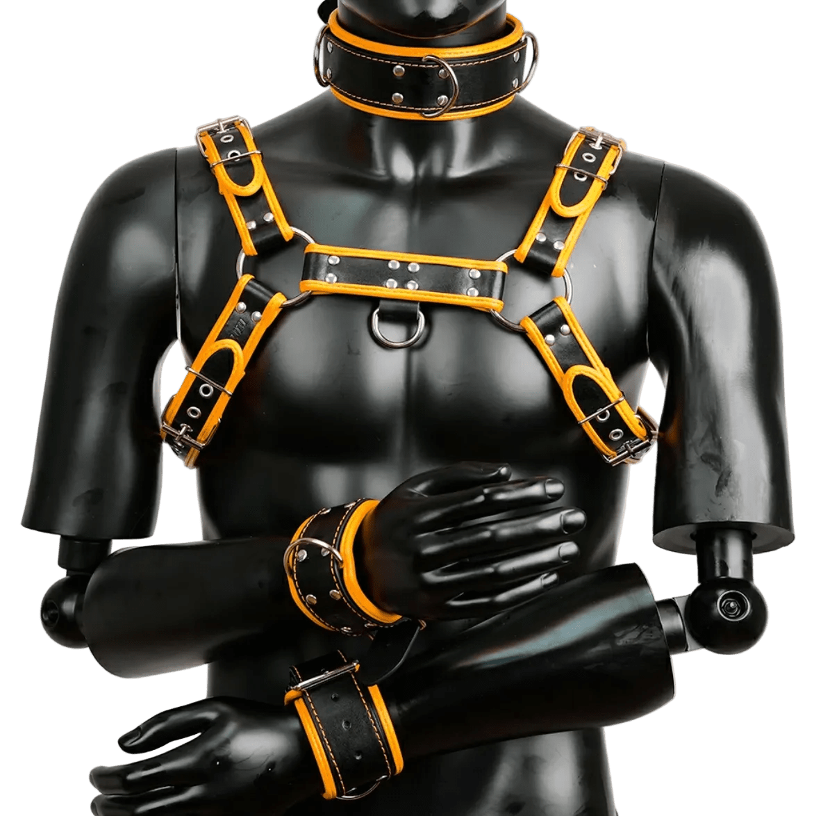 Harness, Cuff, Collar Bundle Orange - The Pup Play Hub